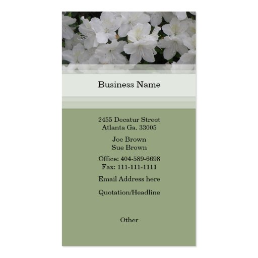 White Azaleas Business Card