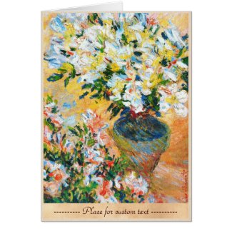 White Azaleas in a Pot, 1885 Claude Monet Card