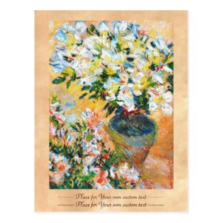 White Azaleas in a Pot, 1885 Claude Monet Post Card