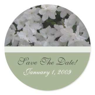 White Azaleas Save The Date Sticker sticker