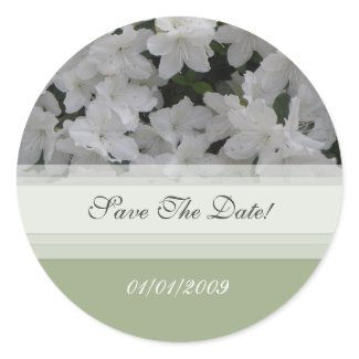 White Azaleas Save The Date Sticker sticker