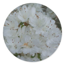 White Azaleas Round Sticker