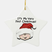 White Baby 1st Christmas Ornament