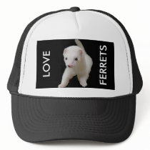 White Baby Ferret Trucker Hats