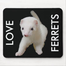 White Baby Ferret Mouse Pad