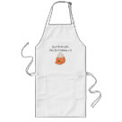 long_apron - An adorable baby with one curly hair sits inside an orange pumpkin on customizable Halloween T-shirts, magnets, greeting cards, tote bags, and other items that are perfect for babys first Halloween!: Sizes  Available colors: white