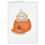 White Baby in Pumpkin Greeting Card
