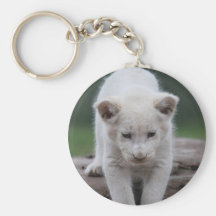 White baby lion cub keychains