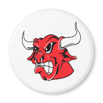 White Bad Ass Bull magnets by WhiteTiger_LLC White Bad Ass Bull magnets