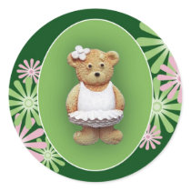 White Ballet Dancer Teddy Bear stickers