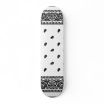 white bandana skateboard deck