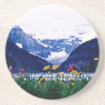 White Banff National Park, Lake Louise flowers Drink Coaster