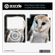 White Barn Owl Skin For The iPod Nano 3G