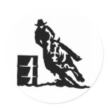 White Barrel Racer Horse stickers