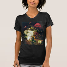White Basket of Flowers, Jan van Huysum flowers T-shirt