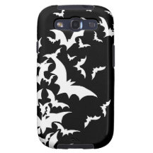 White Bats on Black Galaxy S3 Case