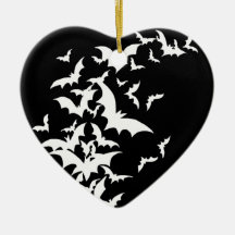 White Bats on Black Ornaments