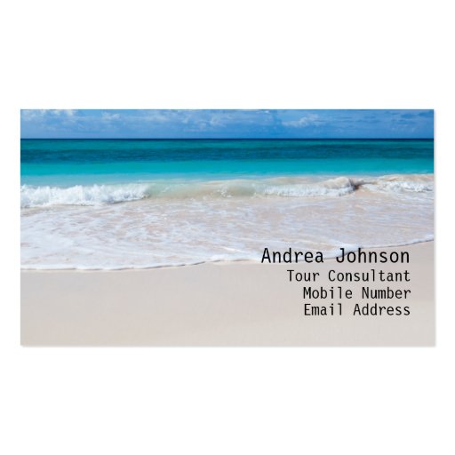White Beach Business Card (front side)