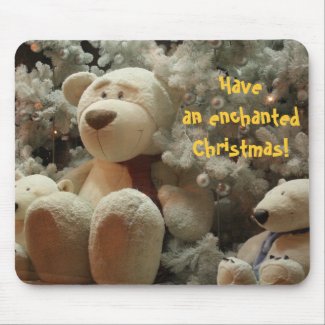 White bear Christmas mousepad mousepad