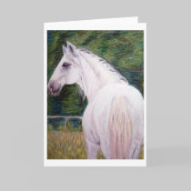 White Beauty Horse Note Card by pamsartgallery White Beauty Horse Note Card
