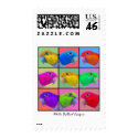 White Bellied Caique Pop Art Postage Stamps by MenagerieMayhem White Bellied Caique Pop Art Postage Stamps