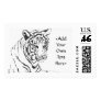 White Bengal Tiger Art Postage Stamp