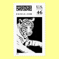 White Bengal Tiger Postage Stamp