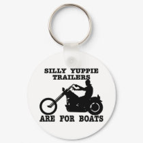 White Biker Yuppie Trailer Boats keychains