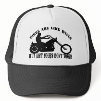 White Bikes R Like Wives Mesh Hat