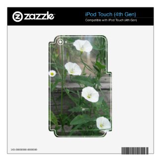 White Bindweeds Decals For iPod Touch 4G