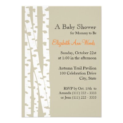 White Birch Tree/ Baby Shower Custom Invites