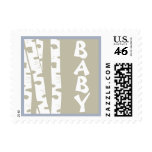 White Birch Trees Baby Blue Postage