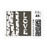 White Birch Trees Love Postage Stamp