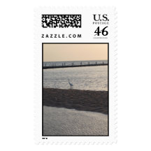white bird in the red sea stamps