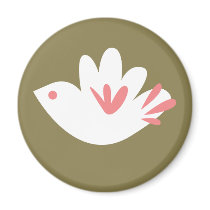 White Bird Magnet magnets