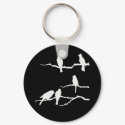 White Bird Silhouette Keychain