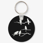 White Bird Silhouette Keychain