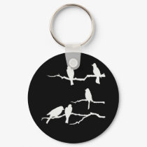 White Bird Silhouette Keychain