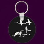 White Bird Silhouette Keychain