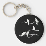 White Bird Silhouette Keychain