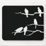 White Bird Silhouette Mousepad