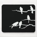 White Bird Silhouette Mousepad