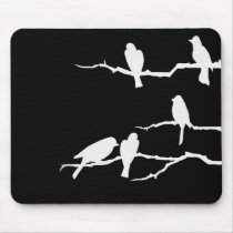 White Bird Silhouette Mousepad
