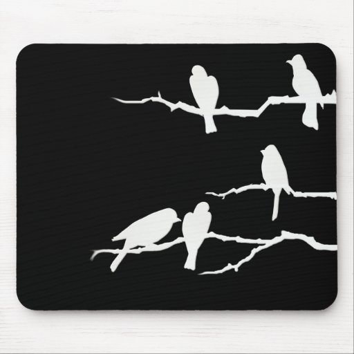 White Bird Silhouette Mousepad