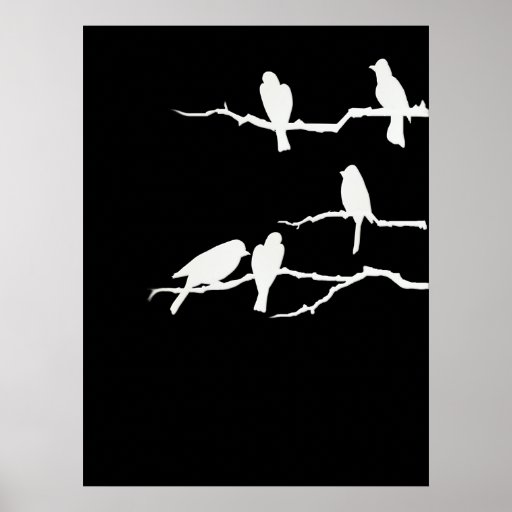 White Bird Silhouette Poster