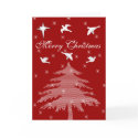 White Birds & Christmas Tree Holiday Card by samack White Birds & Christmas Tree Holiday Card
