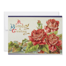 White Birthday, printed in Saxony, embossed, divid Personalized Announcement