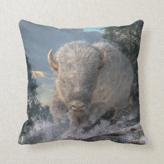 White Bison Pillow