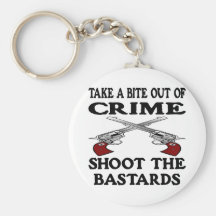 White Bite Out Crime Bastards Keychains