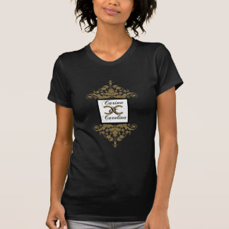 White Black and Gold Damask Sweet 16 T-Shirt